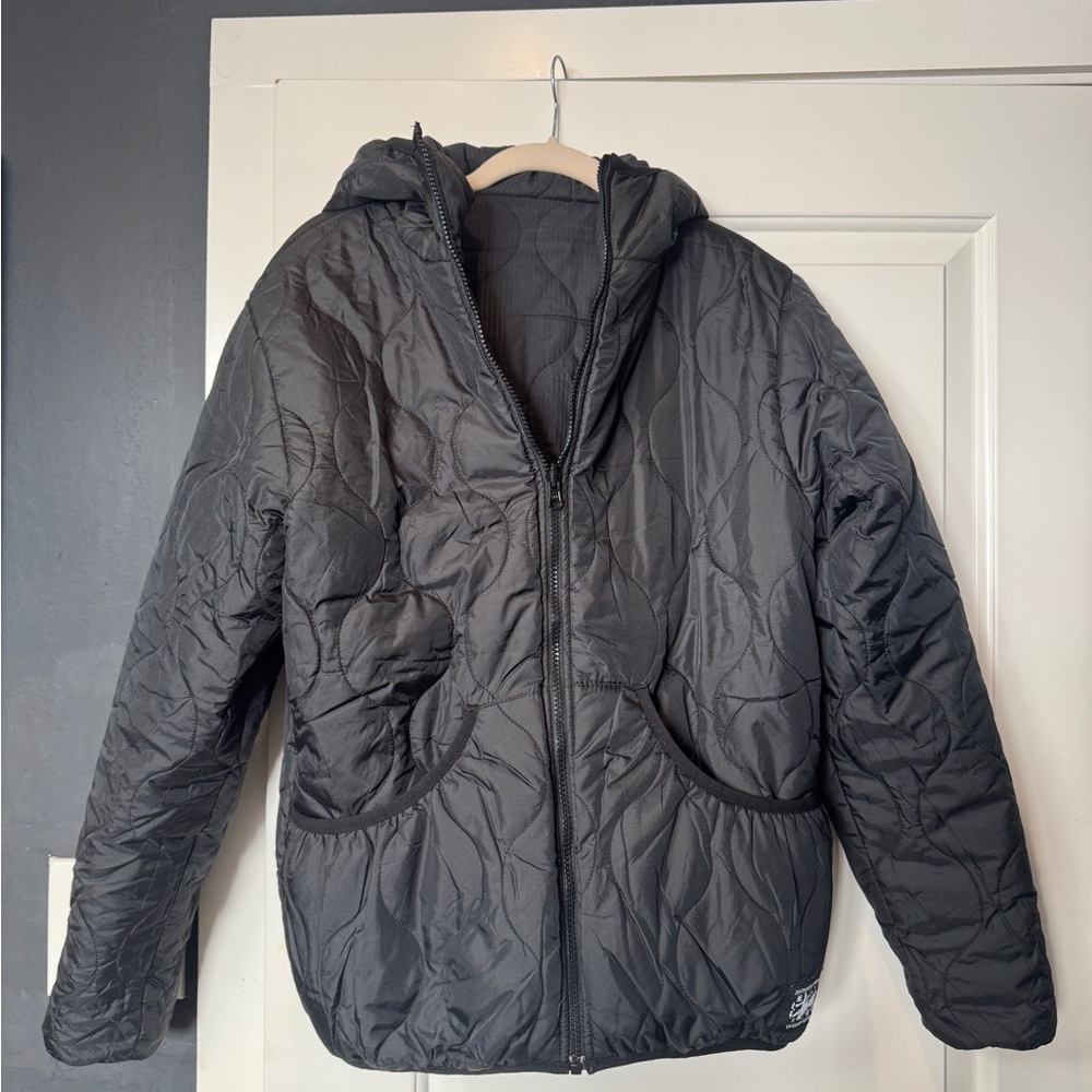 Men’s Stussy Black Quilted Reversible puffer Jacket NWOT
